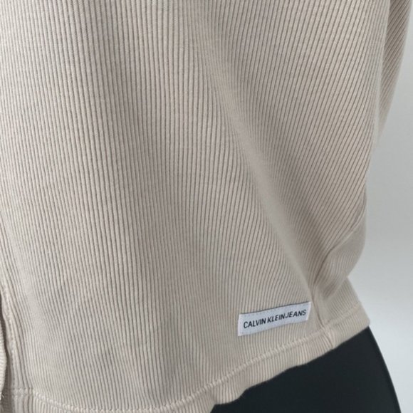 Calvin Klein Jeans V-neck Cotton Crop Top Size Small - Picture 3 of 8